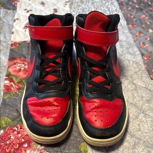 Nike Red and Black High-Top Sneakers